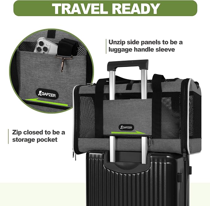 Cat Carrier 18x11x11 Top Load Soft Pet Travel Bag Over 15 lbs, Collapsible - Image 5