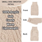 Knitted Dog Sweaters for Small Dogs Warm Small Dog Clothes Winter Sleeveless - Image 4