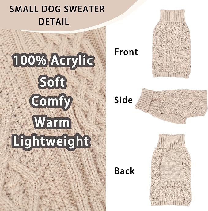 Dog Sweaters for Small Dogs Cute Winter Chihuahua Clothes Pullover Puppy - Image 4