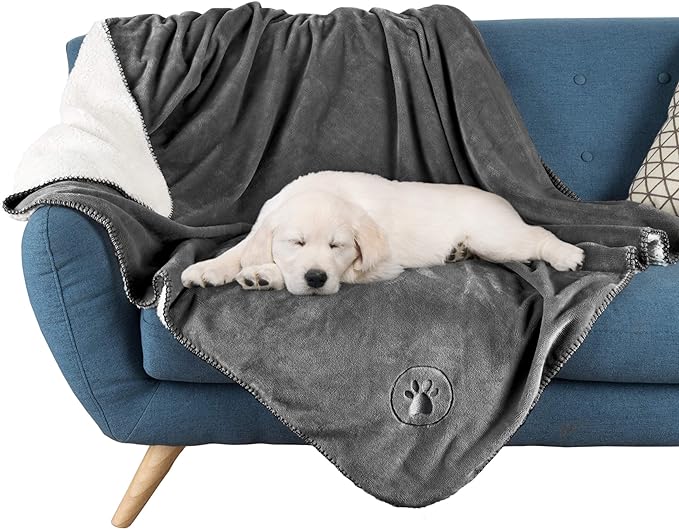Waterproof Pet Blanket Collection– Reversible Throw Protects Couch, Bed from by PETMAKER