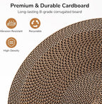 FUKUMARU 3PCS Cardboard Cat Scratcher Bed, Durable Oval Cat Scratch Bed Pads - Image 4