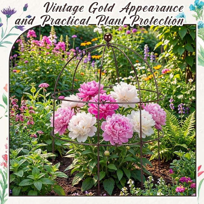 BreezeHug 3 Pack 24 H Peony Cage Climbing Plant Trellis Bird Cage Plant Support - Image 6