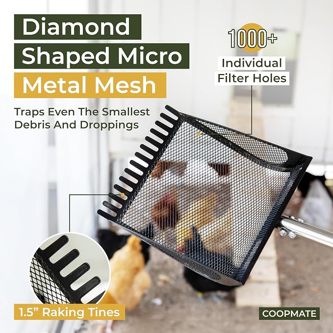 2-in-1 Chicken Coop Poop Scooper and Rake - Image 3