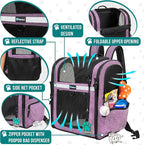 PetAmi Dog Backpack Carrier For Small Large Cat, Ventilated Pet Hiking Backpack - Image 3