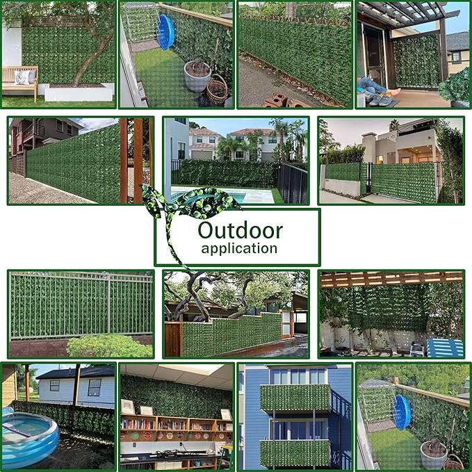 Artificial Ivy Privacy Fence Wall Screen, 60X120 in UV-Anti Faux Greenery - Image 5