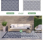 GENIMO Outdoor Rugs 8x10 Waterproof, Reversible Mats, Area Plastic Straw Rug - Image 4
