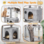 Yaheetech Tall Cat Tree, 80in Multi-Level Cat Tower - Image 3