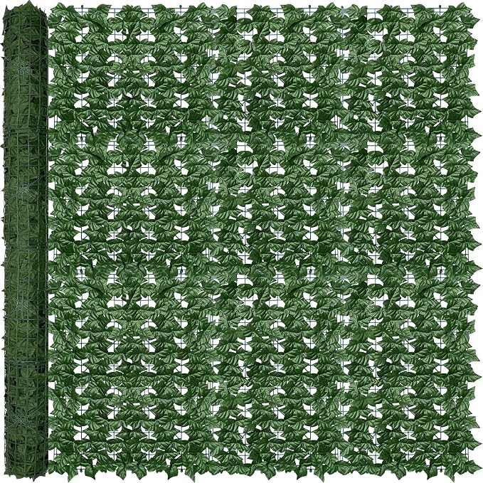 Artificial Ivy Privacy Fence Wall Screen: 72 x144 in UV-Anti Faux Greenery by ODTORYHOME