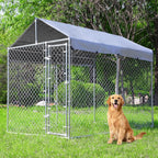 Outdoor Dog Kennel Large with Roof, Dog Run Enclosure, Large Outside Heavy Duty by HEASONKENNEL