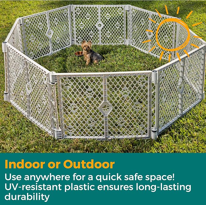 MyPet 8-Panel Paws Petyard, Durable & UV-Resistant Puppy Playpen, - Image 7