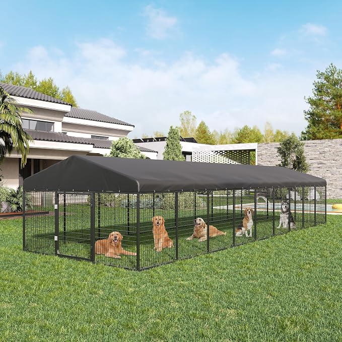 354" x 118" Large Outdoor Dog Enclosure, Heavy Duty Dog Cage - Image 4