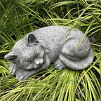 Garden Sleeping Cat Memorial Stone Cat Grave Marker Remembrance Kitten Statues - Image 8