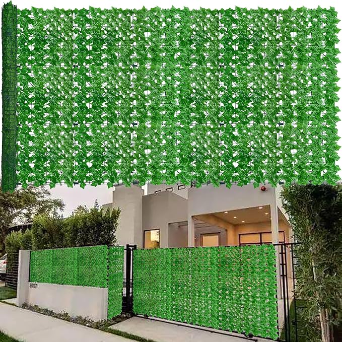 Artificial Ivy Fence Privacy Screen, 60 x 120 Inch UV-Anti Artificial Fake Ivy by ODTORYHOME